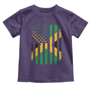 Jamaican American Distressed Patriotic Flag Toddler T Shirt TS11 Purple Print Your Wear