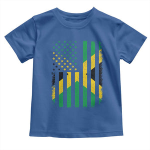 Jamaican American Distressed Patriotic Flag Toddler T Shirt TS11 Royal Blue Print Your Wear