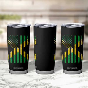 Jamaican American Distressed Patriotic Flag Tumbler Cup TS11 Print Your Wear