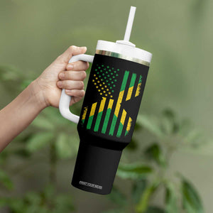 Jamaican American Distressed Patriotic Flag Tumbler With Handle TS11 Print Your Wear