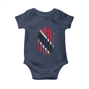 Trinidad And Tobago Trinidadian American Flag Baby Onesie TS11 Navy Print Your Wear