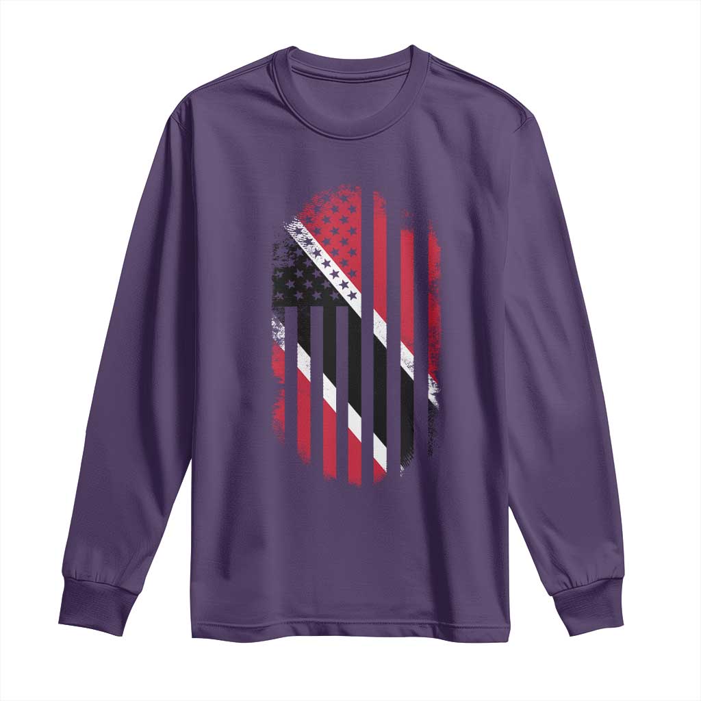Trinidad And Tobago Trinidadian American Flag Long Sleeve Shirt TS11 Purple Print Your Wear