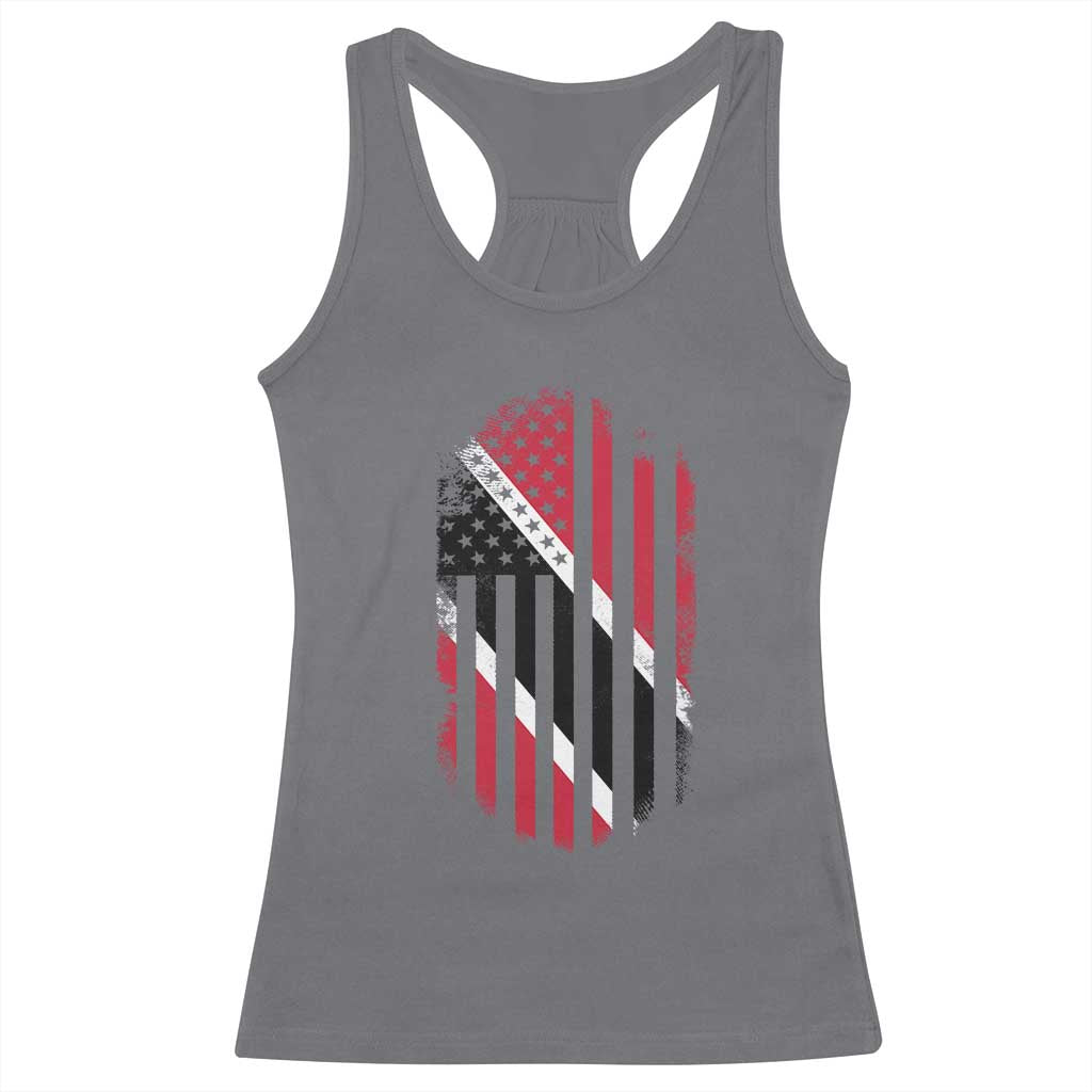 Trinidad And Tobago Trinidadian American Flag Racerback Tank Top TS11 Charcoal Print Your Wear