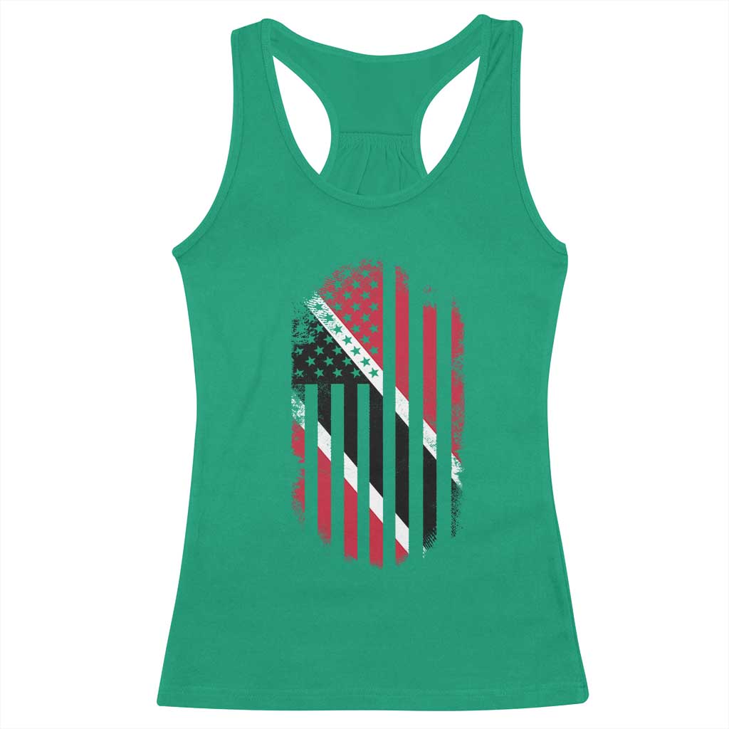 Trinidad And Tobago Trinidadian American Flag Racerback Tank Top TS11 Irish Green Print Your Wear