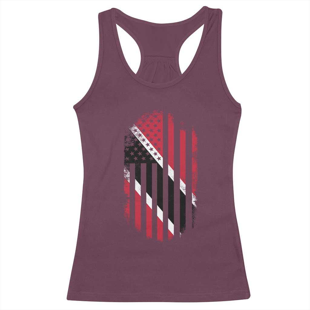 Trinidad And Tobago Trinidadian American Flag Racerback Tank Top TS11 Maroon Print Your Wear