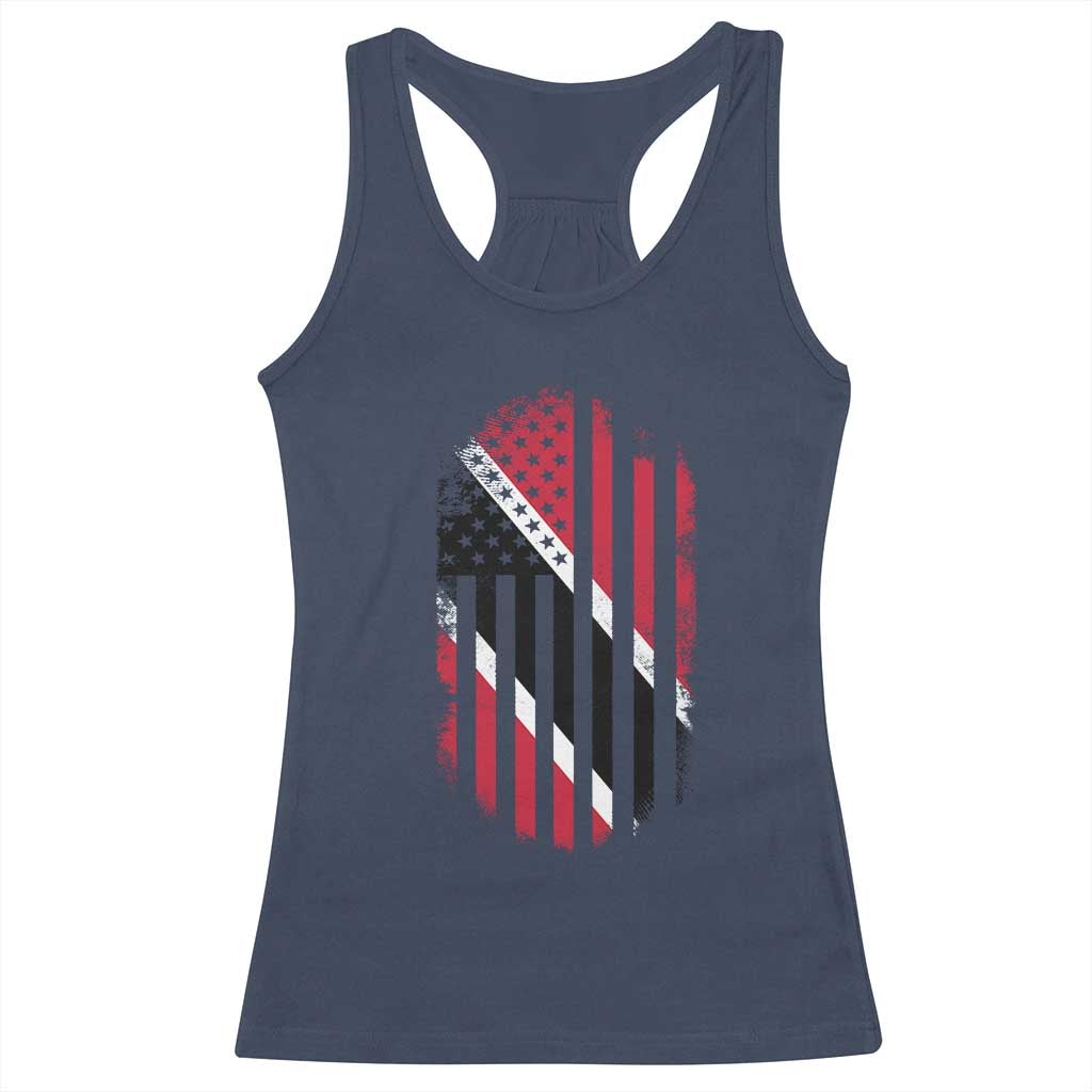 Trinidad And Tobago Trinidadian American Flag Racerback Tank Top TS11 Navy Print Your Wear