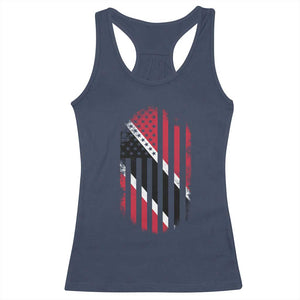 Trinidad And Tobago Trinidadian American Flag Racerback Tank Top TS11 Navy Print Your Wear