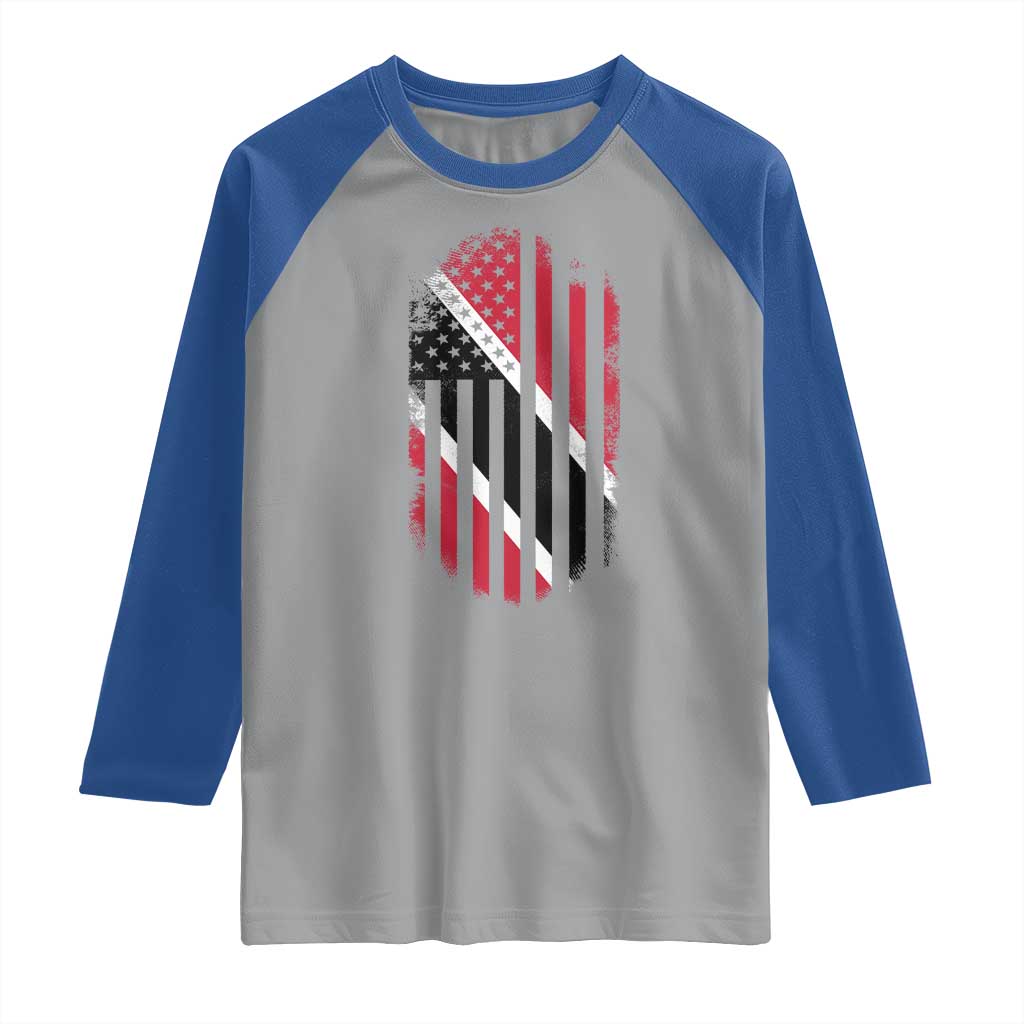 Trinidad And Tobago Trinidadian American Flag Raglan Shirt TS11 Sport Gray Royal Print Your Wear