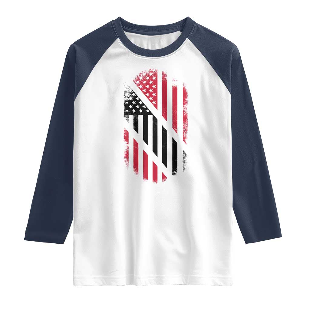 Trinidad And Tobago Trinidadian American Flag Raglan Shirt TS11 White Navy Print Your Wear
