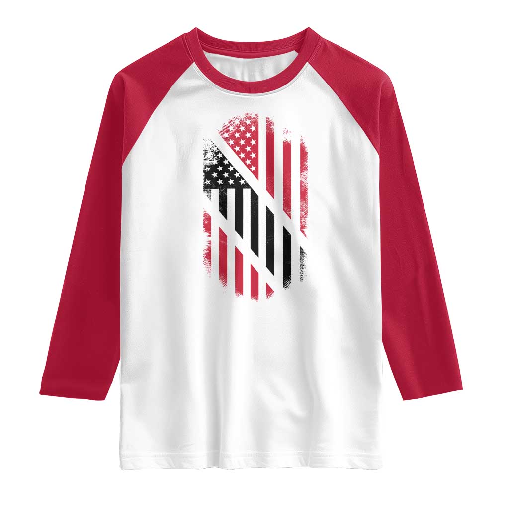 Trinidad And Tobago Trinidadian American Flag Raglan Shirt TS11 White Red Print Your Wear