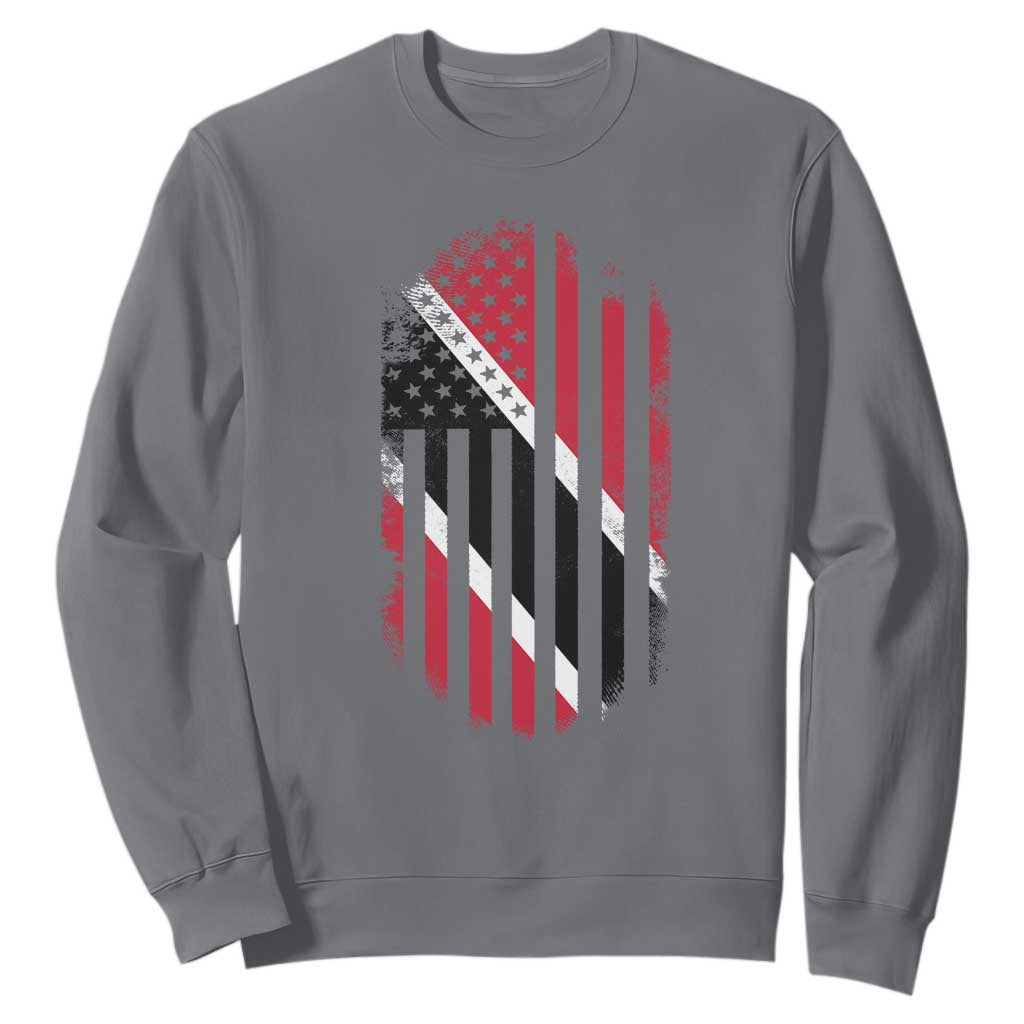 Trinidad And Tobago Trinidadian American Flag Sweatshirt TS11 Charcoal Print Your Wear