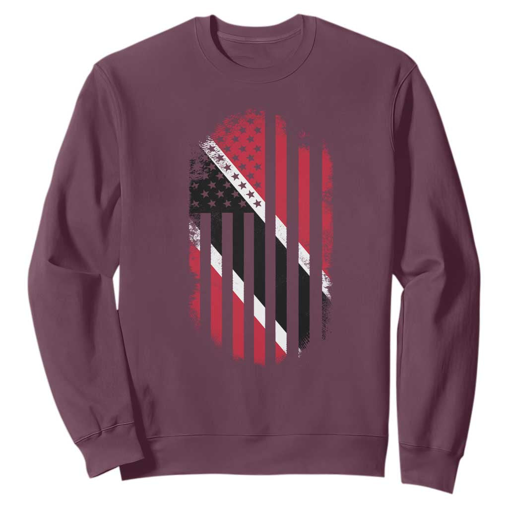 Trinidad And Tobago Trinidadian American Flag Sweatshirt TS11 Maroon Print Your Wear