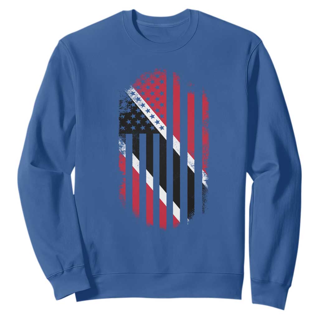 Trinidad And Tobago Trinidadian American Flag Sweatshirt TS11 Royal Blue Print Your Wear