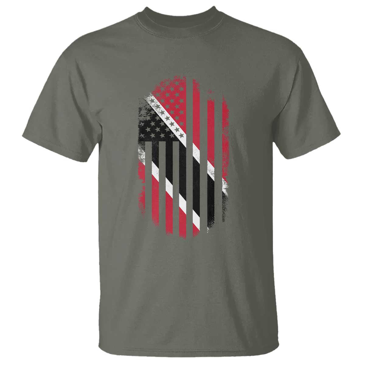Trinidad And Tobago Trinidadian American Flag T Shirt TS11 Military Green Print Your Wear
