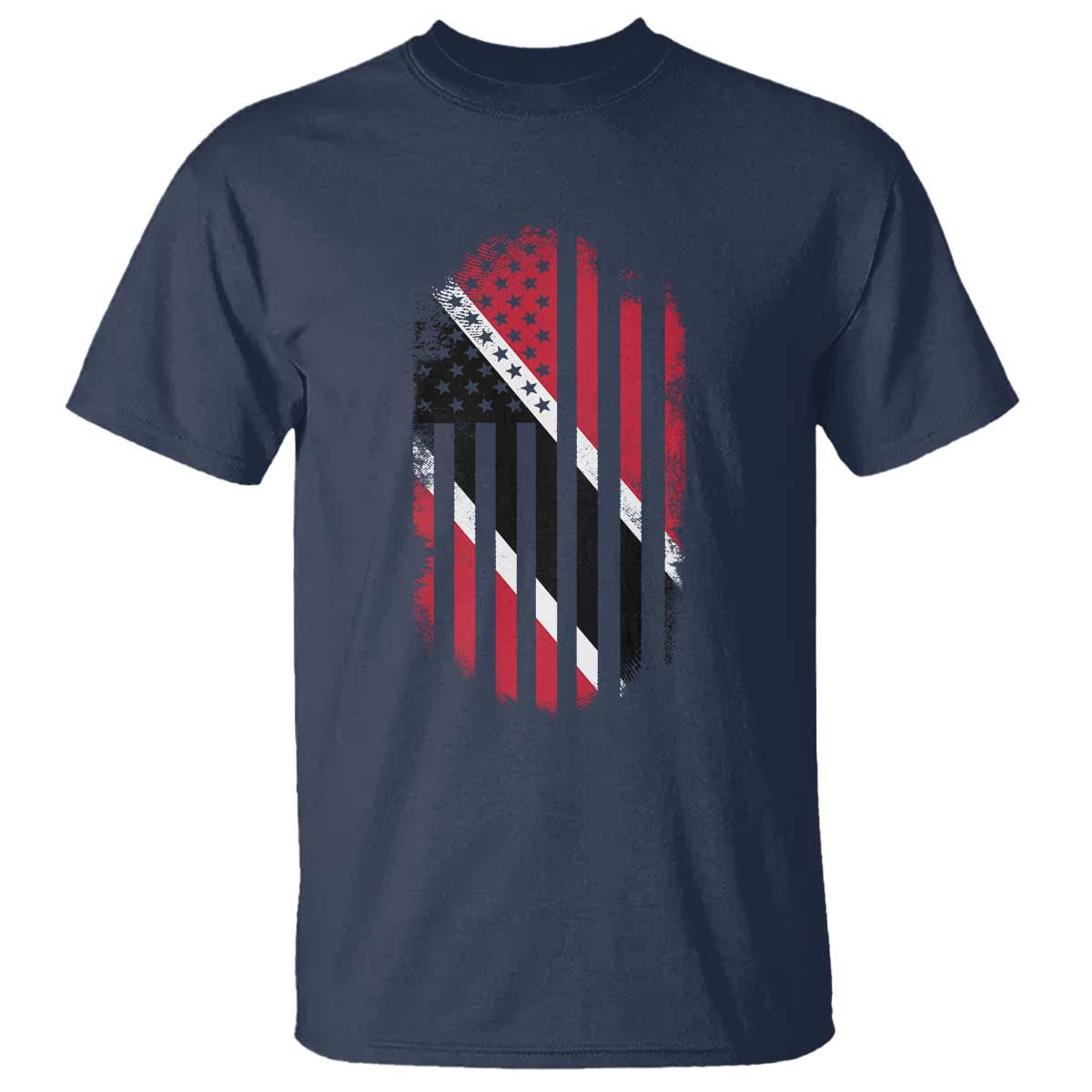 Trinidad And Tobago Trinidadian American Flag T Shirt TS11 Navy Print Your Wear