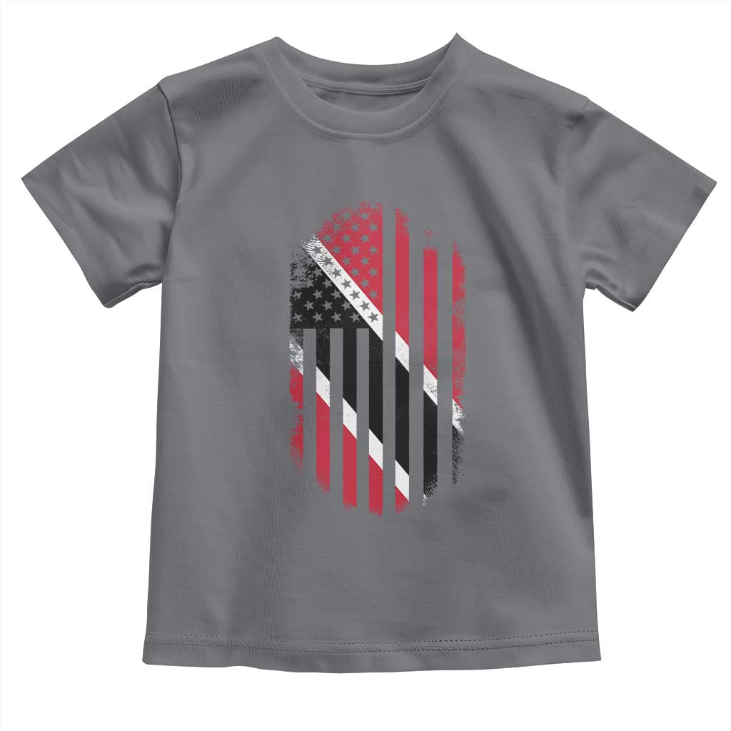 Trinidad And Tobago Trinidadian American Flag Toddler T Shirt TS11 Charcoal Print Your Wear