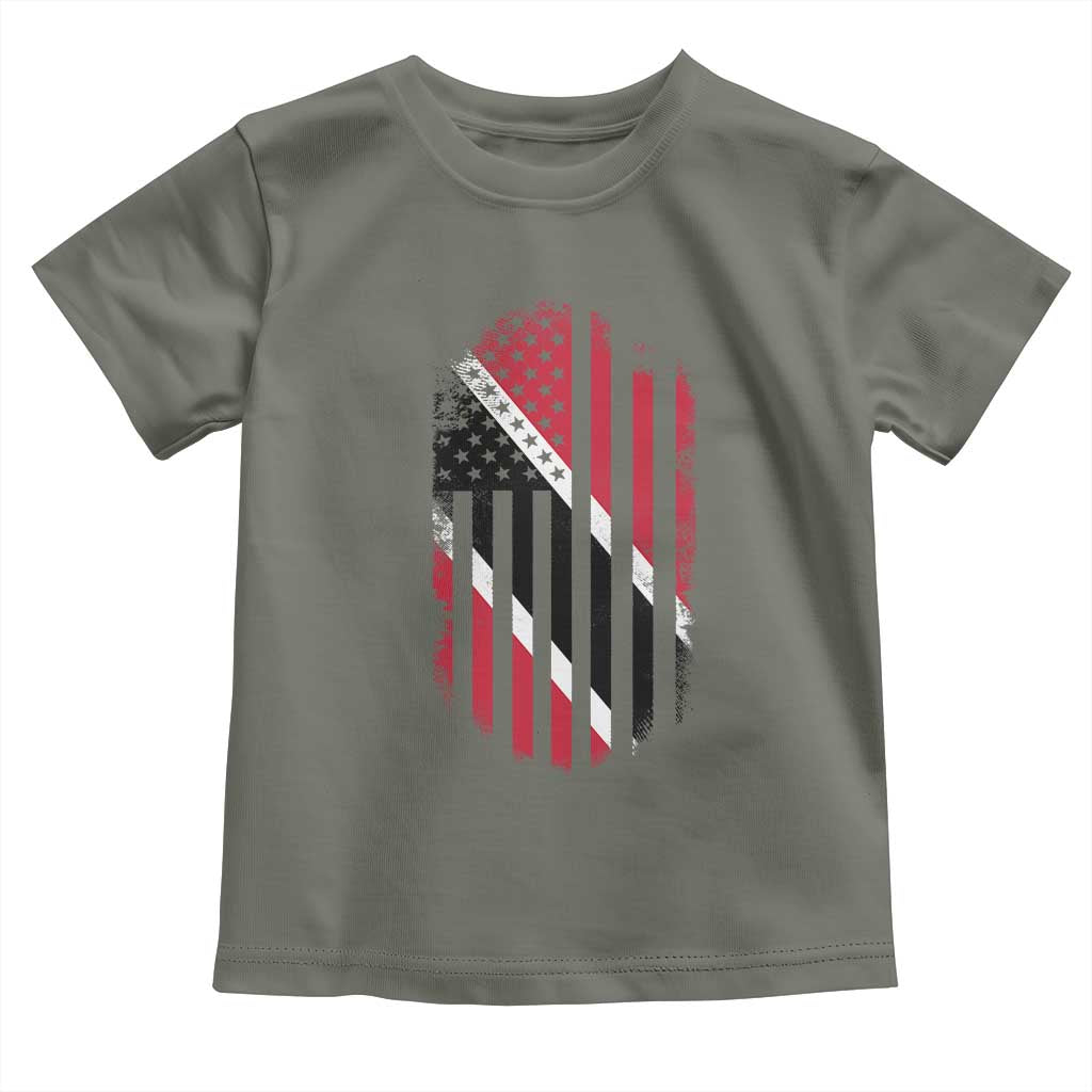 Trinidad And Tobago Trinidadian American Flag Toddler T Shirt TS11 Military Green Print Your Wear