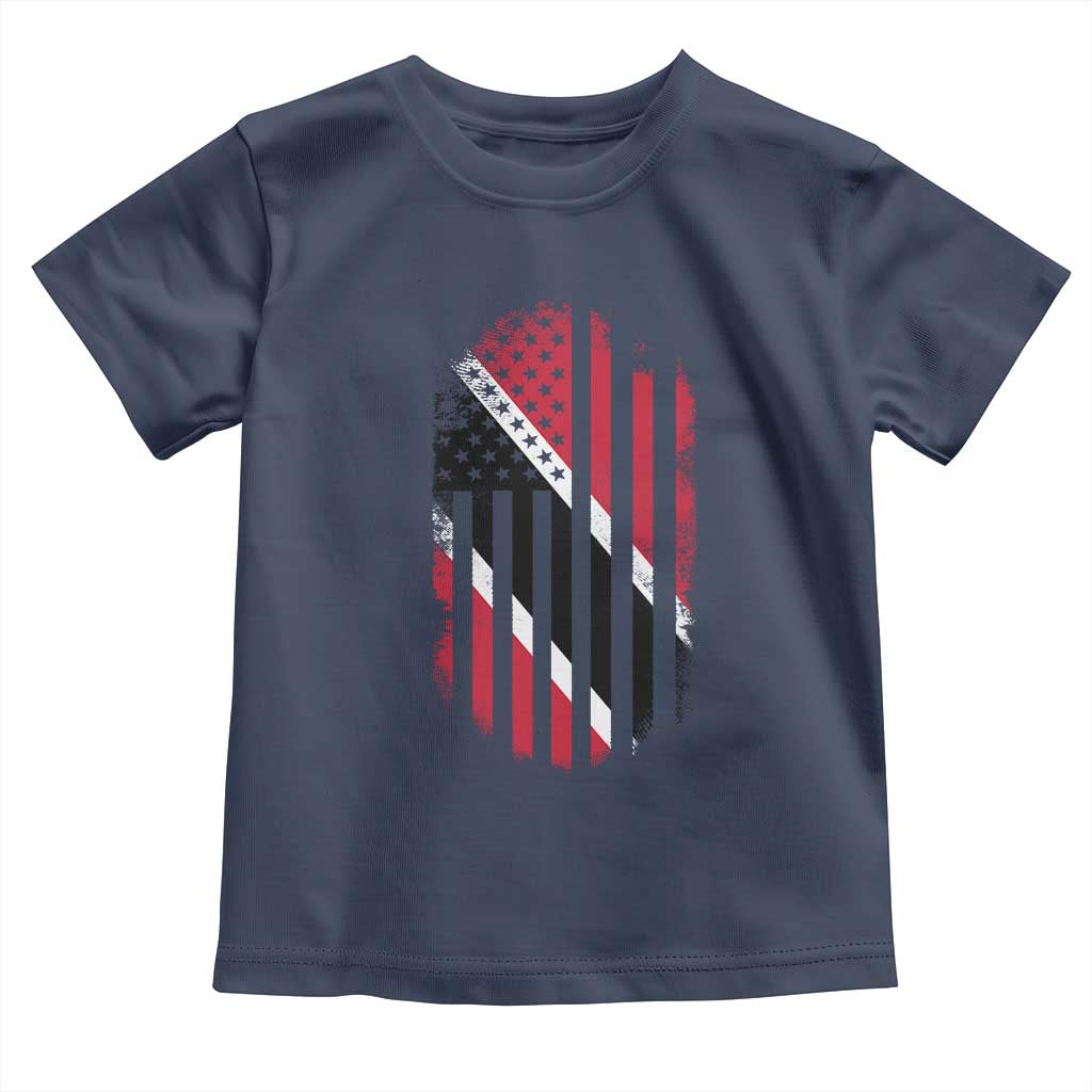 Trinidad And Tobago Trinidadian American Flag Toddler T Shirt TS11 Navy Print Your Wear