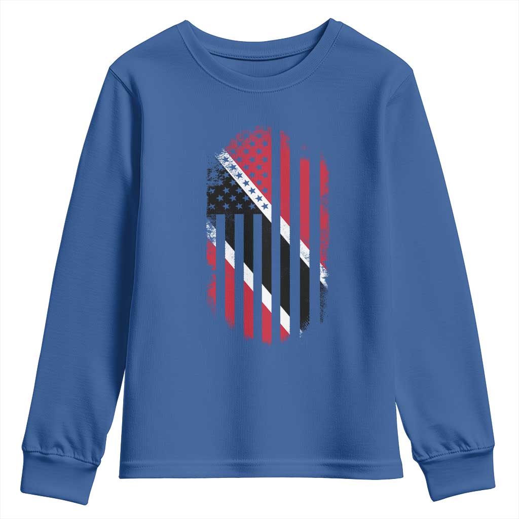 Trinidad And Tobago Trinidadian American Flag Youth Sweatshirt TS11 Royal Blue Print Your Wear