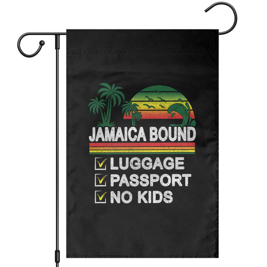 Jamaican Travel Vacation Trip Garden Flag Jamaica Bound Luggage Passport No Kids TS11 Black Print Your Wear