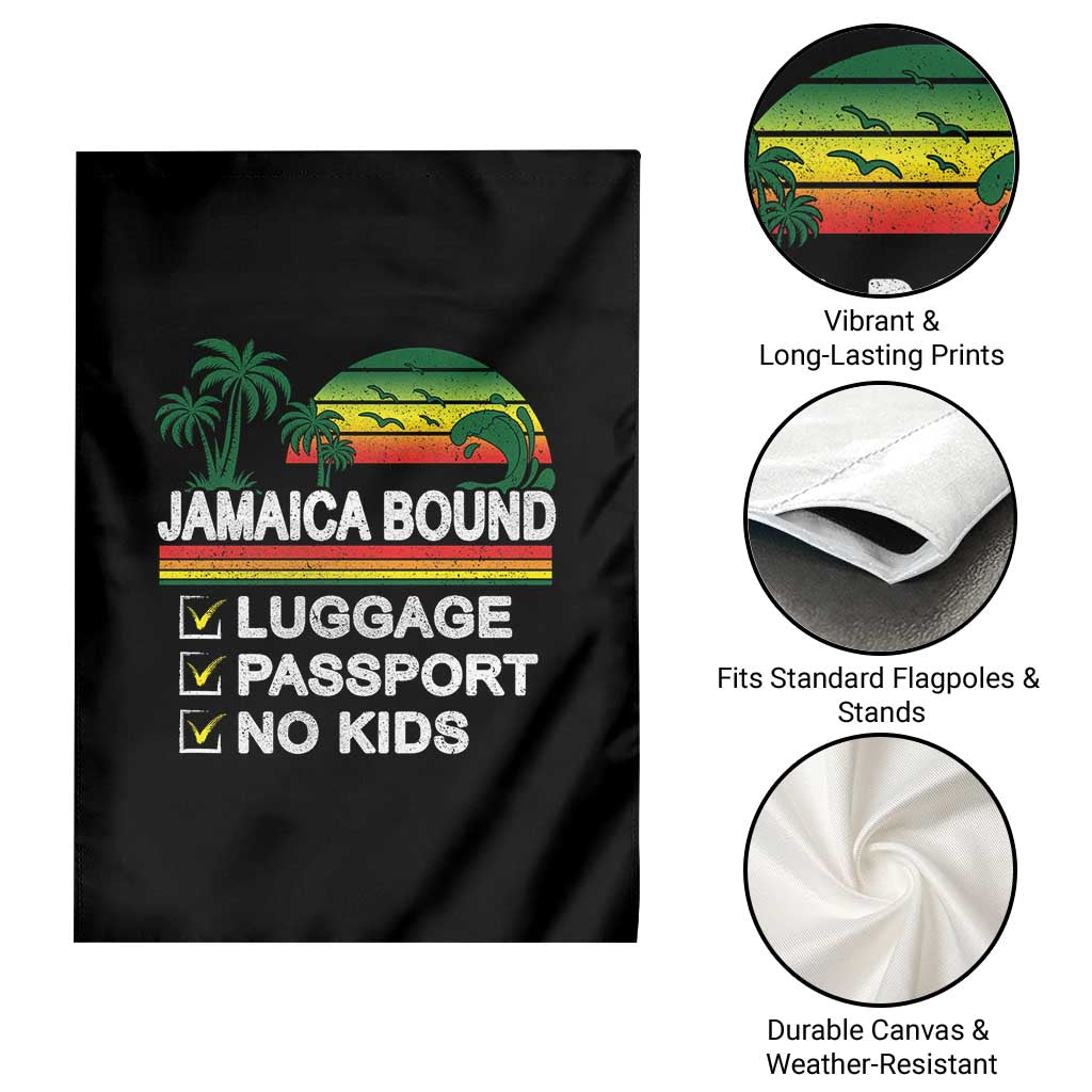 Jamaican Travel Vacation Trip Garden Flag Jamaica Bound Luggage Passport No Kids TS11 Print Your Wear
