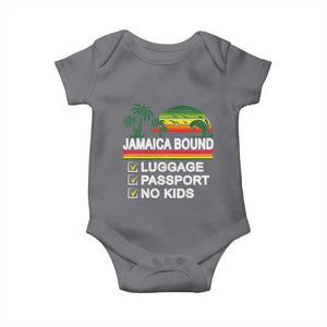 Jamaican Travel Vacation Trip Baby Onesie Jamaica Bound Luggage Passport No Kids TS11 Charcoal Print Your Wear