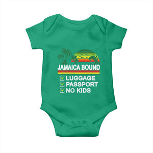 Jamaican Travel Vacation Trip Baby Onesie Jamaica Bound Luggage Passport No Kids TS11 Irish Green Print Your Wear