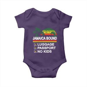 Jamaican Travel Vacation Trip Baby Onesie Jamaica Bound Luggage Passport No Kids TS11 Purple Print Your Wear