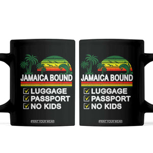 Jamaican Travel Vacation Trip Coffee Mug Jamaica Bound Luggage Passport No Kids TS11 Black Print Your Wear