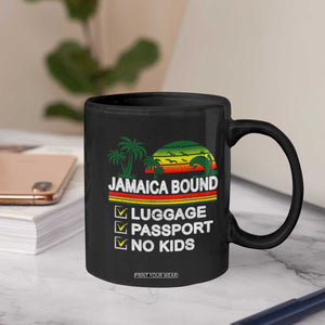 Jamaican Travel Vacation Trip Coffee Mug Jamaica Bound Luggage Passport No Kids TS11 Print Your Wear