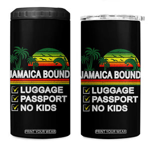 Jamaican Travel Vacation Trip 4 in 1 Can Cooler Tumbler Jamaica Bound Luggage Passport No Kids TS11 One Size: 16 oz Black Print Your Wear