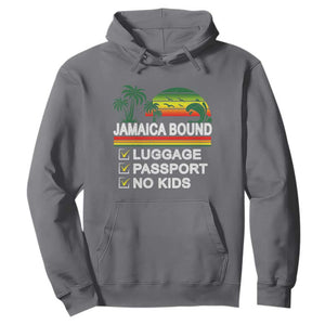 Jamaican Travel Vacation Trip Hoodie Jamaica Bound Luggage Passport No Kids TS11 Charcoal Print Your Wear