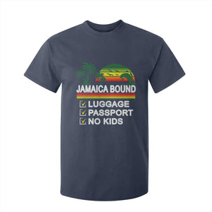 Jamaican Travel Vacation Trip T Shirt For Kid Jamaica Bound Luggage Passport No Kids TS11 Navy Print Your Wear