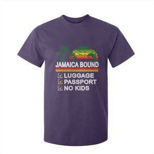 Jamaican Travel Vacation Trip T Shirt For Kid Jamaica Bound Luggage Passport No Kids TS11 Purple Print Your Wear