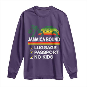 Jamaican Travel Vacation Trip Long Sleeve Shirt Jamaica Bound Luggage Passport No Kids TS11 Purple Print Your Wear