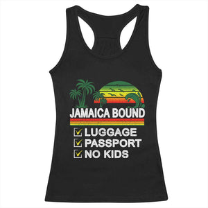 Jamaican Travel Vacation Trip Racerback Tank Top Jamaica Bound Luggage Passport No Kids TS11 Black Print Your Wear