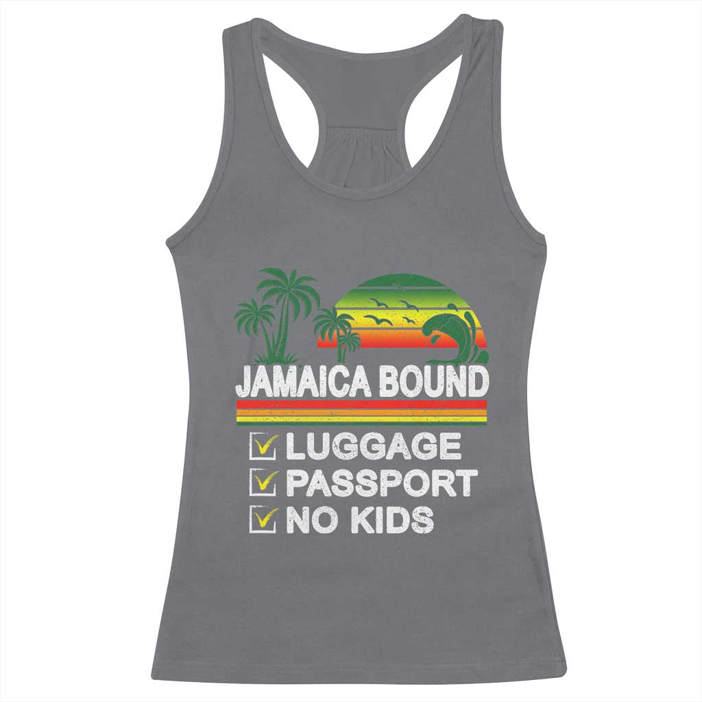 Jamaican Travel Vacation Trip Racerback Tank Top Jamaica Bound Luggage Passport No Kids TS11 Charcoal Print Your Wear