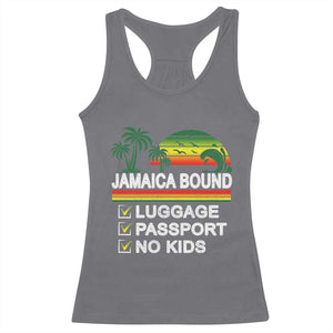 Jamaican Travel Vacation Trip Racerback Tank Top Jamaica Bound Luggage Passport No Kids TS11 Charcoal Print Your Wear