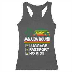 Jamaican Travel Vacation Trip Racerback Tank Top Jamaica Bound Luggage Passport No Kids TS11 Dark Heather Print Your Wear