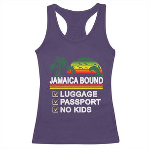 Jamaican Travel Vacation Trip Racerback Tank Top Jamaica Bound Luggage Passport No Kids TS11 Purple Print Your Wear