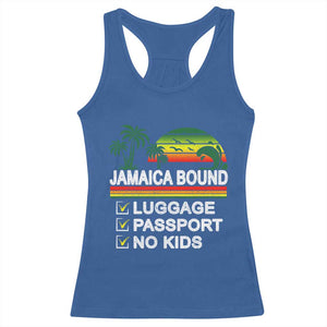 Jamaican Travel Vacation Trip Racerback Tank Top Jamaica Bound Luggage Passport No Kids TS11 Royal Blue Print Your Wear