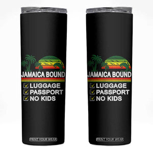 Jamaican Travel Vacation Trip Skinny Tumbler Jamaica Bound Luggage Passport No Kids TS11 Black Print Your Wear
