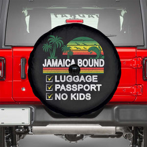 Jamaican Travel Vacation Trip Spare Tire Cover Jamaica Bound Luggage Passport No Kids TS11 Black Print Your Wear