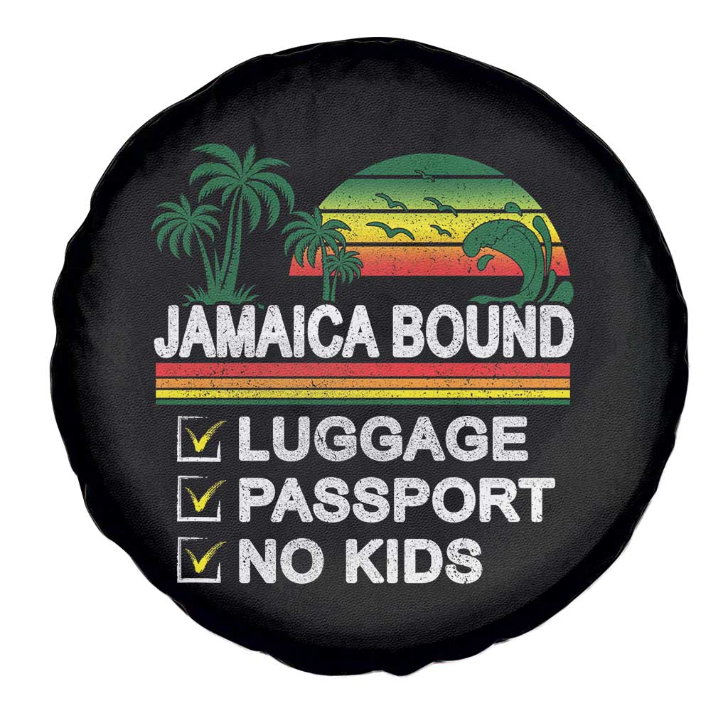 Jamaican Travel Vacation Trip Spare Tire Cover Jamaica Bound Luggage Passport No Kids TS11 Print Your Wear