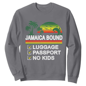 Jamaican Travel Vacation Trip Sweatshirt Jamaica Bound Luggage Passport No Kids TS11 Charcoal Print Your Wear