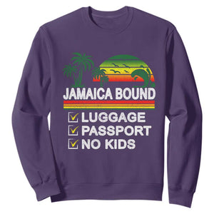 Jamaican Travel Vacation Trip Sweatshirt Jamaica Bound Luggage Passport No Kids TS11 Purple Print Your Wear