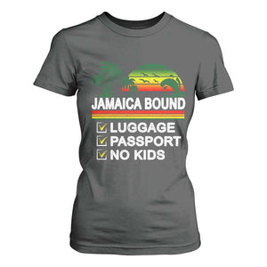 Jamaican Travel Vacation Trip T Shirt For Women Jamaica Bound Luggage Passport No Kids TS11 Dark Heather Print Your Wear
