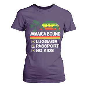 Jamaican Travel Vacation Trip T Shirt For Women Jamaica Bound Luggage Passport No Kids TS11 Purple Print Your Wear