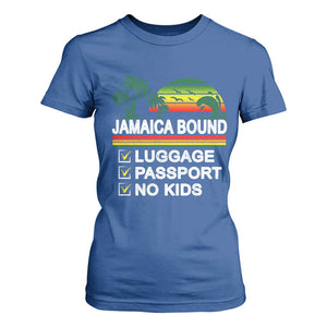 Jamaican Travel Vacation Trip T Shirt For Women Jamaica Bound Luggage Passport No Kids TS11 Royal Blue Print Your Wear