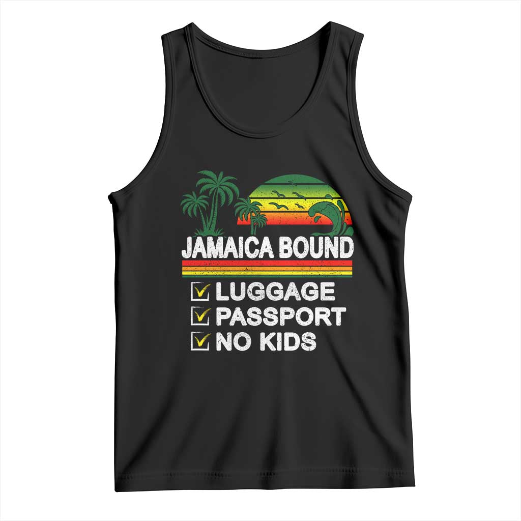 Jamaican Travel Vacation Trip Tank Top Jamaica Bound Luggage Passport No Kids TS11 Black Print Your Wear